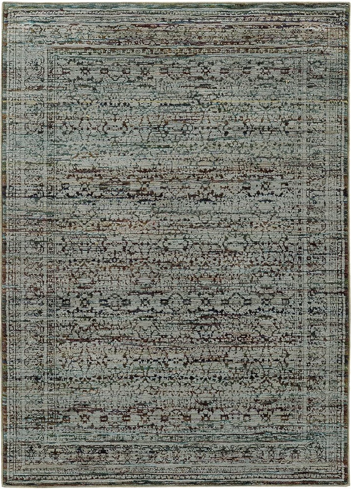 Blue Distressed Faded Petal Vines Bordered Area Rug 7127A - Aprx 3' 3" x 5' 2" - Image 1 of 1