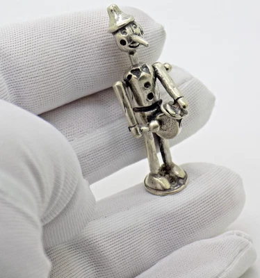 Винтажная миниатюрная итальянская фигурка Пиноккио ручной работы из настоящего серебра 800 - Изображение 1 из 4