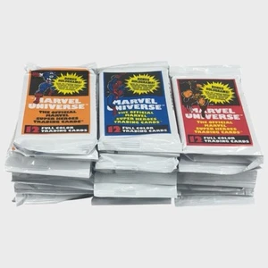 Tarjetas coleccionables Marvel Universe Super Heroes 1990 - 36 paquetes sellados sin abrir NUEVAS - Imagen 1 de 8