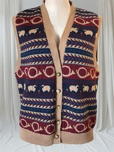 Vintage Pendleton Knockabouts Woll-Cardigan Weste Damen Large County Core Schafshorn - Bild 1 von 7
