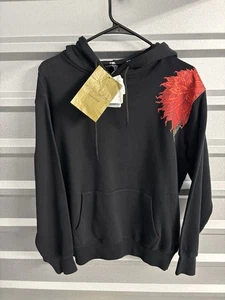 Talla 2 (SM) - Yohji Yamamoto Pour Homme x New Era Dahlia Flower sudadera con capucha negra - Imagen 1 de 8