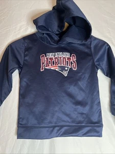 New England Patriots Toddler Size 4T Blue Poly Pullover Sweatshirt Hoodie NFL - Picture 1 of 12