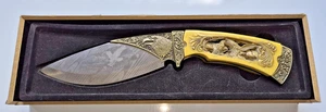 Cuchillo de hoja decorativo vintage American Bald Eagle de 9,5" con mango tallado - Imagen 1 de 7
