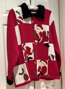 Storybook Knits 1X Holiday/Santa @ Christmas Cardigan NeverWorn *Tiny Flaws Neu ohne Etikett - Bild 1 von 20