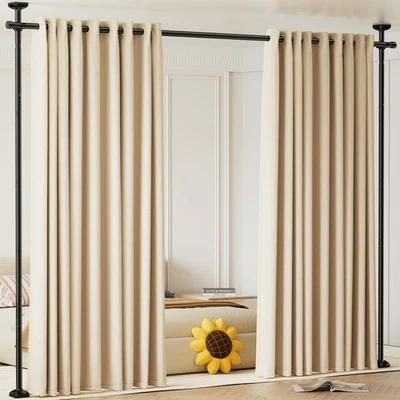 Room Divider Curtain Rod No Drilling Separator for Space Partition 4-10ft (H) - Image 1 of 4