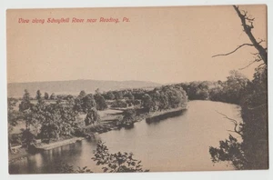 Vogelperspektive entlang des Schuylkill River s/w Lesung PA Postkarte DB - Bild 1 von 2