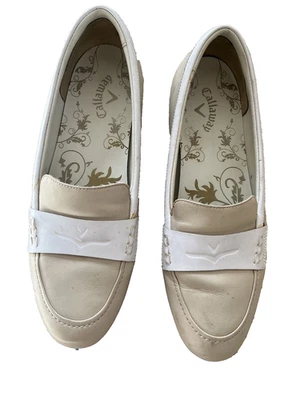 ZAPATOS DE GOLF CALLAWAY DAMAS BLANCOS Y CREMA SIN TACOS TALLA 9,5 M SIN CAJA Foto 1 de 4
