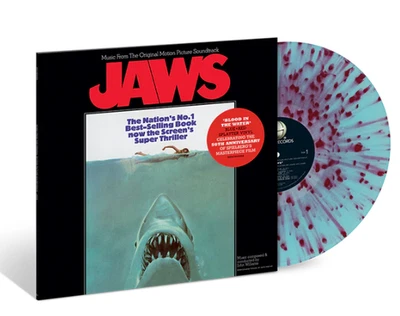 JAWS 50th Anniv. Movie Soundtrack LIMITED Red/Blue Splatter Vinyl LP NEW/SEALED - Image 1 of 4