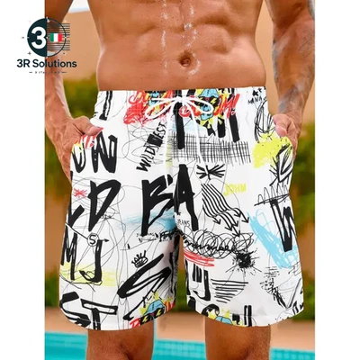 Costume Da Bagno Da Spiaggia Da Uomo Con Fodera in Rete Pantaloncini Da Spiaggia - Immagine 1 di 4