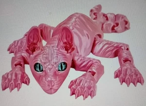 ESFINGE GATO SIN PELO 23cm Totalmente Articulado Modelo Impreso 3d ROSA - Nuevo  - Imagen 1 de 4