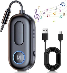 Bluetooth 5.4 Car Adapter AUX Receiver [Stronger Dual Mics & Noise... - Picture 1 of 8
