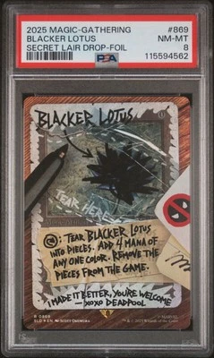 2025 MTG Deadpool Secret Lair #869 Blacker Lotus PSA 8 NM - MT - Image 1 of 2