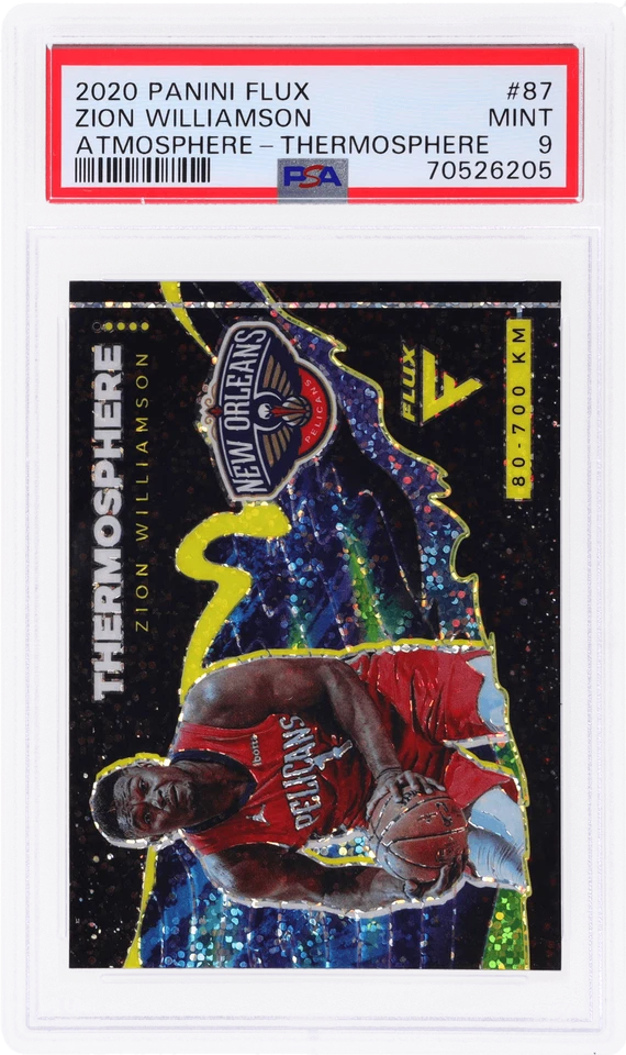 2020 Panini Flux Zion Williamson Atmosphere Thermosphere #87 PSA 9 - Image 1 of 2
