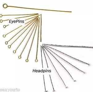 Head or Eye Pins Pendents Earrings Necklaces Bracelets Jewelry Bead Making 2inch - Picture 1 of 3