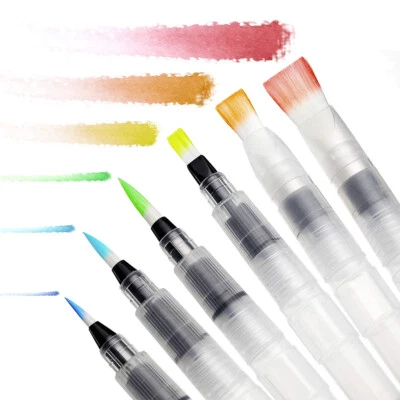 6pcs Artist Ink Water Brush Pen Set Watercolor Calligraphy Painting Drawing UK