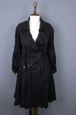 Moschino Barato Y Elegante Negro Doble Pecho Cinturón Abrigo Chaqueta Talla EE. UU. 2 Foto 1 de 4