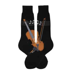 Musical Strings Men's Crew Socks Size 10-13 Grey Foot Traffic Fashion New - Picture 1 of 1