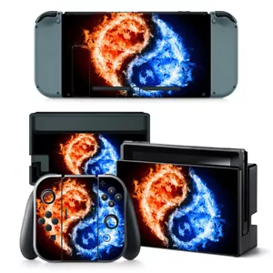 Nintendo Switch Skin Design Foils Sticker Protective Foils Set - Yin Yang Motif - Picture 1 of 1