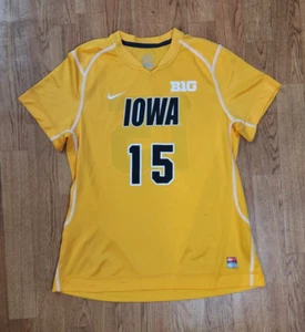 Iowa Hawkeyes Game Worn Soccer Jersey Big 10 Women #15 Nike Sz. L - Picture 1 of 3