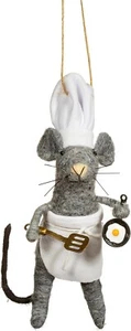 Sass & Belle Mouse Chef Felt Hanging Christmas Tree Decoration Ornament - Picture 1 of 2