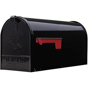 Gibraltar Mailboxes Elite Large Capacity Galvanized Steel Black, Post-Mount