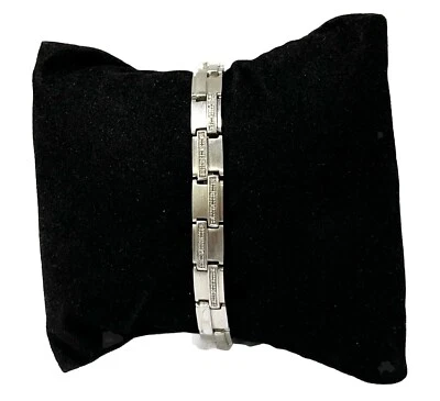 925/- Silber Armband, Esprit, simulierte Diamanten, 19 cm lang, 7 mm breit - Bild 1 von 4