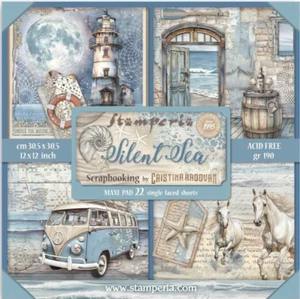Stamperia SILENT SEA - MAXI PAD - 12" X 12" Single Sided - 22 SHEETS - Picture 1 of 24