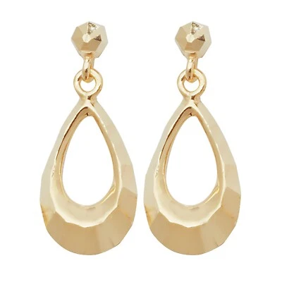 Pear Drop Earrings 9ct Yellow Gold 375 Hallmarked British Made Brand New Boxed - Image 1 of 3