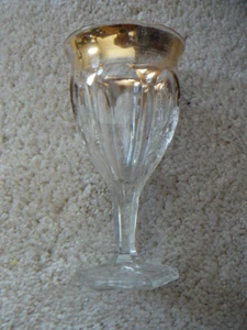 ANTIGUO VIDRIO INDIANA EAPG PANEL BREZO CORDIAL - BORDE DORADO DISEÑO INTAGLIO - Imagen 1 de 4