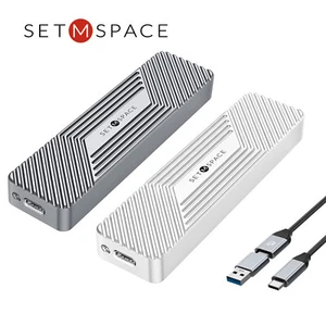 Adaptador de gabinete de disco duro SETMSPACE M.2 NVME SSD con UASP USB 3.2 Gen 2 10 Gbps - Imagen 1 de 11