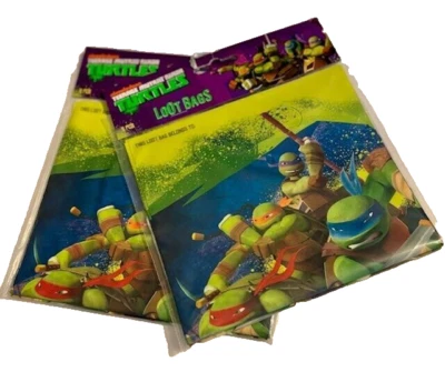 Bolsas de botín Teenage Mutant Ninja Turtles 9" Designware 2012 fiesta de cumpleaños 2 x 8ct Foto 1 de 4