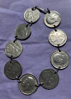 Antique 3p Coin X9 Bracelet Silver Three Pence Coins King George V-14g Boxed VGC