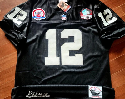 Brand New! BLACK! Oakland Raiders #12 Ken Stabler THROWBACK Stitched JERSEY MENS - Image 1 of 4