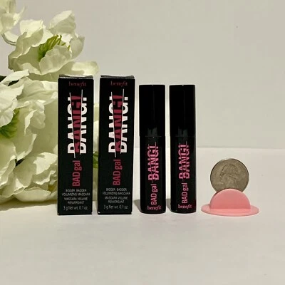 2 Benefit Bad Gal Bang Mascara Intense Pitch Black Travel Size NIB 3g/0.1oz Each - Image 1 of 4