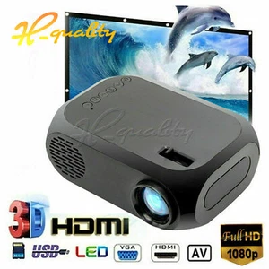 Mini Projector HD LED Portable Home Theater Cinema 1080P AV USB AV HDMI - Picture 1 of 13