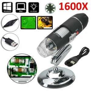 1600X Zoom 8 LED USB Mikroskop Digital Lupe Endoskop Kamera Video mit Ständer - Bild 1 von 1