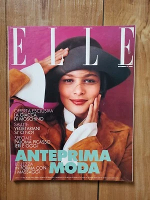 RARE VINTAGE ELLE ITALIA FASHION MAGAZINE SEPTEMBER 1988 MARIA LUISA MOSQUERA - Image 1 of 4