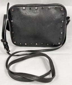 Mimco Black Cross Body Bag With Silver And Black Studs Accents - Picture 1 of 24