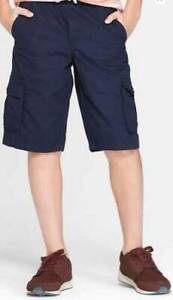 NEW GAP KIDS Boys Navy Blue Classic Cargo Shorts Adjustable Waist 5 6 7 8 10 14