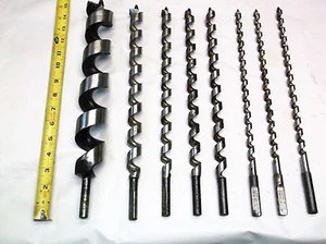 FOREST CITY BIT & TOOL Large Drill Bit Set of (8) Wood Bits w/ Canvas Holder USA - Picture 1 of 7