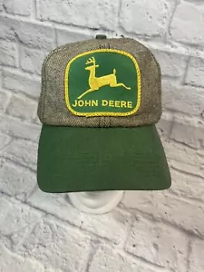 Vintage John Deere Patch Snapback Trucker Hat Denim Cap - Picture 1 of 6
