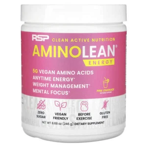 2 X RSP Nutrition, AminoLean, Energy, Pink Lemonade, 8.68 oz (246 g) - Picture 1 of 2
