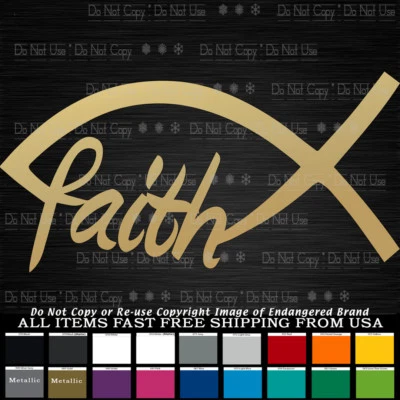 Calcomanía adhesiva Fish Fe Jesús Iglesia Cristiana Dios Oraciones Religión Foto 1 de 4