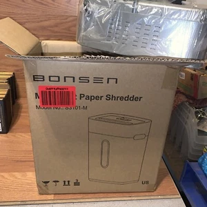 Bonsen Paper Shredder Home Office 8-Sheet Cross Cut 4 Gallon Bin #S3101-M New - Picture 1 of 4