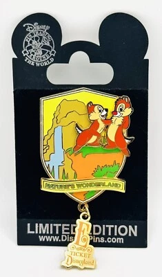 Disney Pin 2006 Chip & Dale Nature’s Wonderland E-Ticket LE 1500 DLR Disneyland - Image 1 of 3