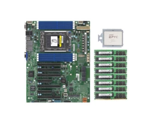Supermicro H12SSL-i Motherboard With AMD EPYC 7713 CPU, 8x64GB 2666MHz RAM - Afbeelding 1 van 3