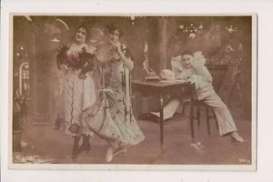 Alte Postkarte unbekannte Schauspieler und Pantomimen auf französischer Bühne gewagt  - Bild 1 von 1