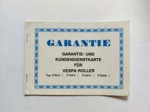 Garantie + Kundendienstkarte Vespa Roller 80 ccm NEU original Piaggio Vintage - Bild 1 von 2
