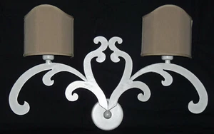 Applique muro shabby chic lampada da parete moderna bianca con paralume art.208 - Picture 1 of 3