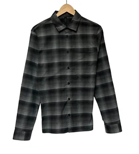 Lululemon Herren Masons Peak Flanellhemd grau/schwarz kariert L/S Polyester Gr. M euc - Bild 1 von 5